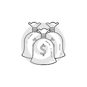 cash bags icon. Element of banking icon for mobile concept and web apps. Thin line icon for website design and development, app d