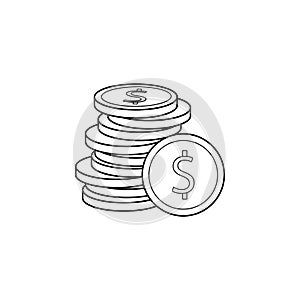 cash coins icon. Element of banking icon for mobile concept and web apps. Thin line icon for website design and development, app