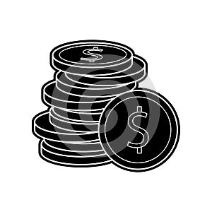 cash coins icon. Element of Banking for mobile concept and web apps icon. Glyph, flat icon for website design and development, app