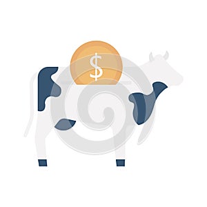 cash cow flat vector icon which can easily modify or edit