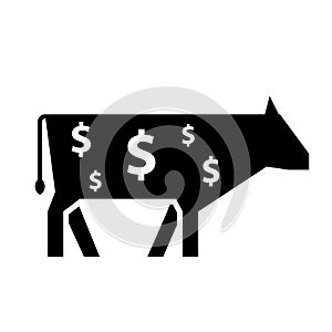 Cash cow silhouette icon