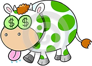 Cash Cow Vector Illustration Art