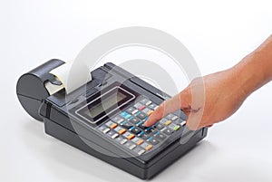 Cash on credit card machine