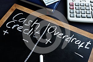 Cash Credit vs Overdraft handwritten on a blackboard photo