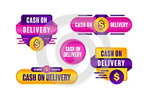 Cash on delivery sale banner vector design collection