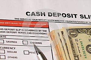 Cash deposit slip photo