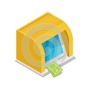 Cash dispenser isometric 3D icon