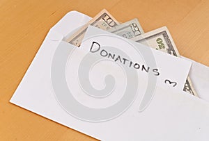 Cash Donations in Envelope photo