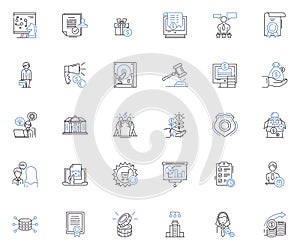 Cash economy line icons collection. Currency, Transactions, Barter, Exchange, Dough, Wealth, My vector and linear