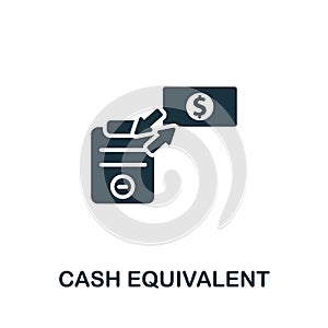 Cash Equivalent icon. Monochrome simple Investments icon for templates, web design and infographics