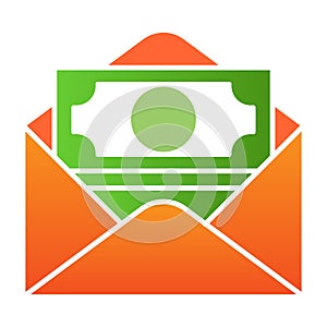 Cash flat icon. Money in envelope color icons in trendy flat style. Dollars gradient style design, designed for web and