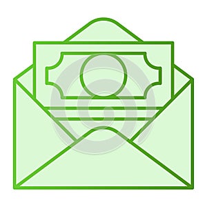 Cash flat icon. Money in envelope green icons in trendy flat style. Dollars gradient style design, designed for web and