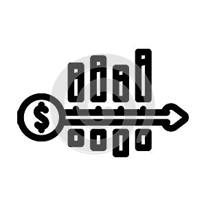 cash flow analysis line icon vector illustration