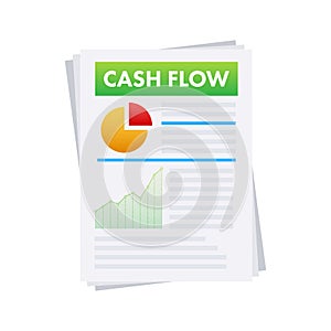 Cash flow. Idea of financial. Banknotes fly away. Vector stock illustration.