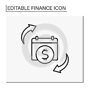 Cash flow line icon