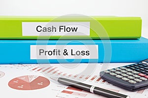 Cash Flow, Profit & Loss documents with reports photo