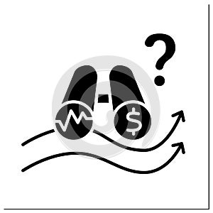 Cash flow projection glyph icon