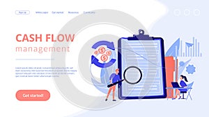 Cash flow statement concept landing page.