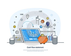 Cash flow statement, movement of cash and equivalents business process