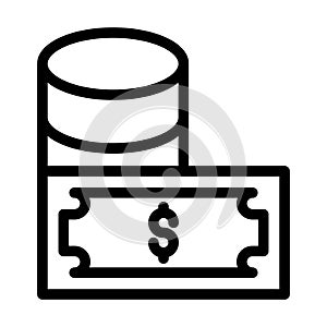 Cash Flow Vector Thick Line Icon For Personal And Commercial Use