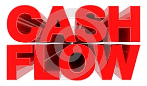 CASH FLOW word on white background 3d rendering