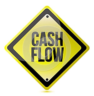 Cash flow yellow sign illustration design