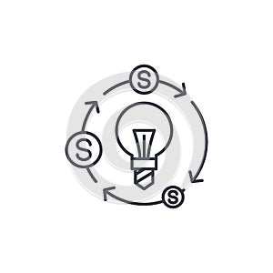 Cash flows linear icon concept. Cash flows line vector sign, symbol, illustration.