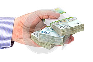 Cash in hand as a loan symbol