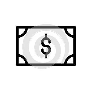 Cash vector thin line  icon