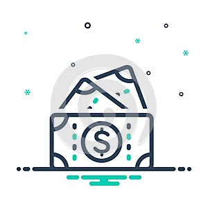 Mix icon for Cash, currency and wealth photo