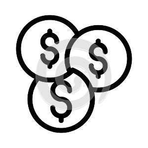 Cash vector thin line icon