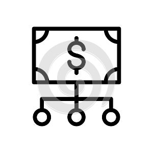 Cash  vector thin line icon