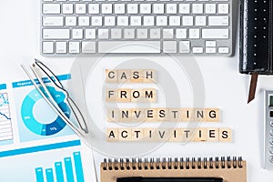 Cash from investing activities concept