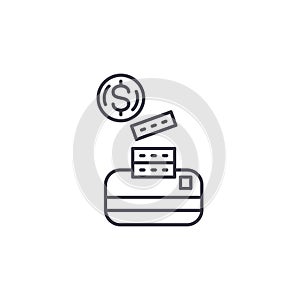 Cash its equivalents linear icon concept. Cash its equivalents line vector sign, symbol, illustration.