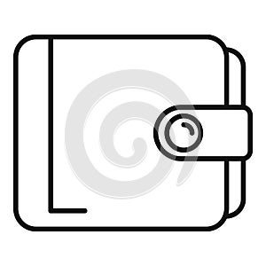 Cash leather wallet icon outline vector. Online store buy