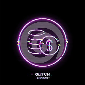 Cash line art vector icon. Outline symbol of money