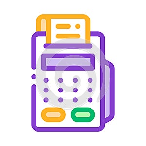 Cash Machine Calculator And Check Vector Icon