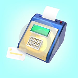 Cash machine and Credit Card realistic 3d vector illustration.