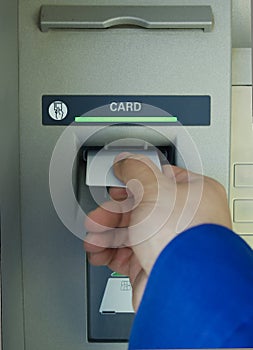 Cash machine hand and blank card