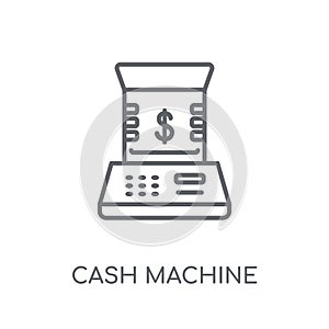 Cash machine linear icon. Modern outline Cash machine logo conce