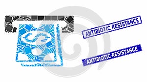 Cash Machine Mosaic and Distress Rectangle Antibiotic Resistance Seals