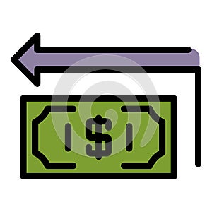 Cash money trasnfer icon color outline vector