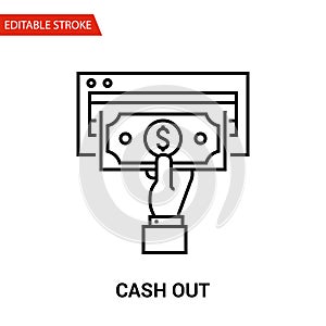 Cash Out Icon. Thin Line Vector Illustration