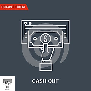 Cash Out Icon. Thin Line Vector Illustration