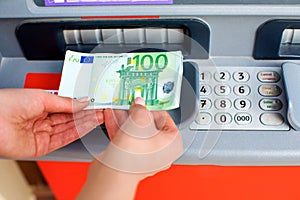 Cash out money at an ATM