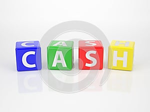 Cash out of multicolored Letter Dices