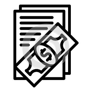 Cash payment icon outline vector. Credit money