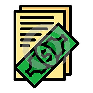Cash payment icon vector flat