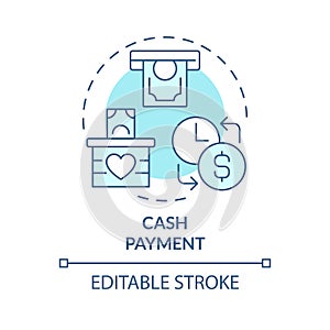 Cash payment soft blue concept icon