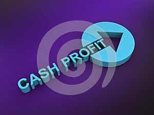 cash profit word on purple